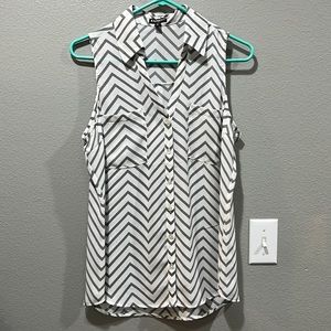 Grey/White Tank with Collar